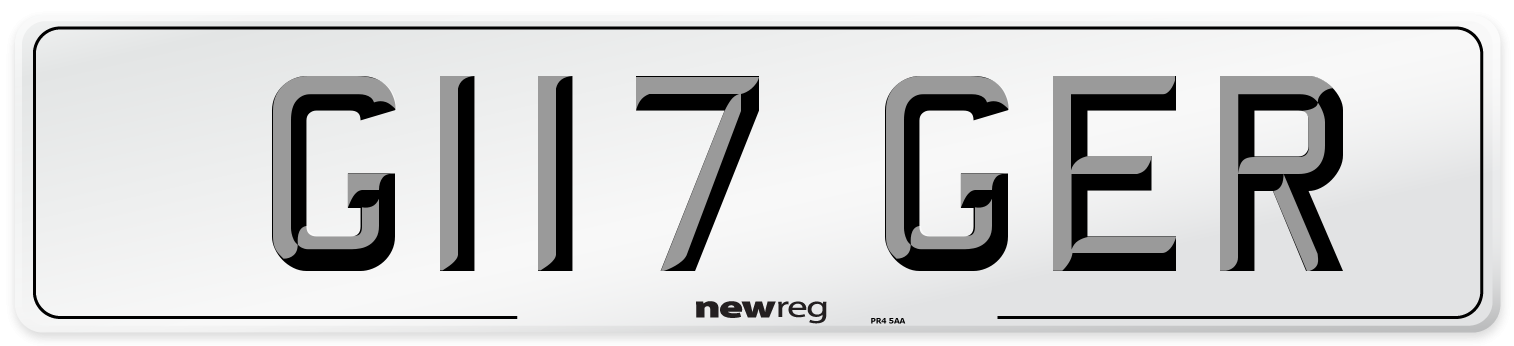G117 GER Number Plate from New Reg
